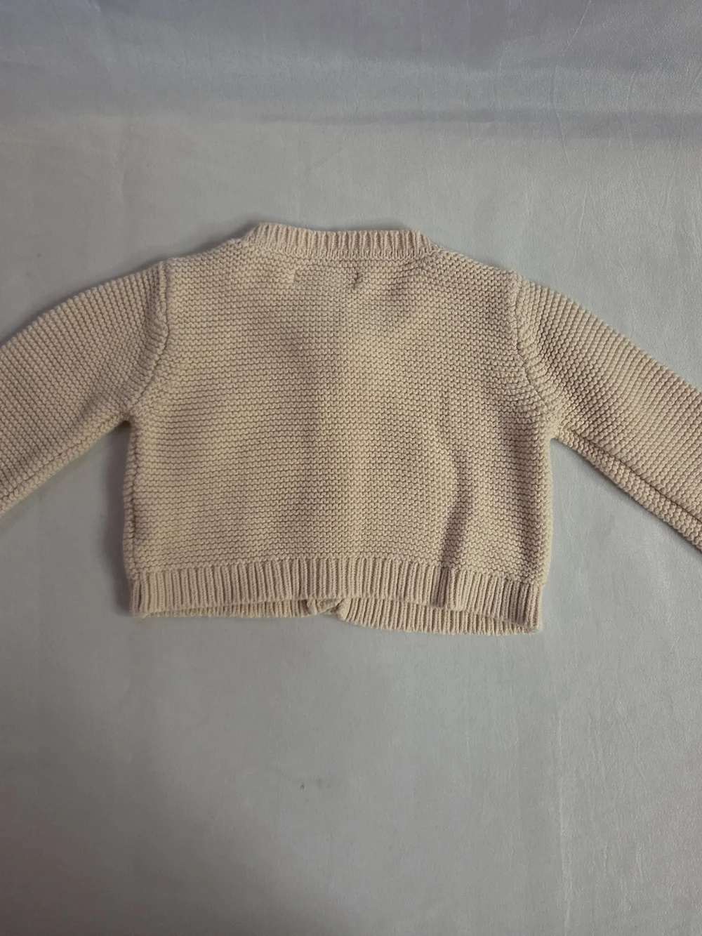 Carter's Light Cream Knit Baby Cardigan with Wooden Buttons